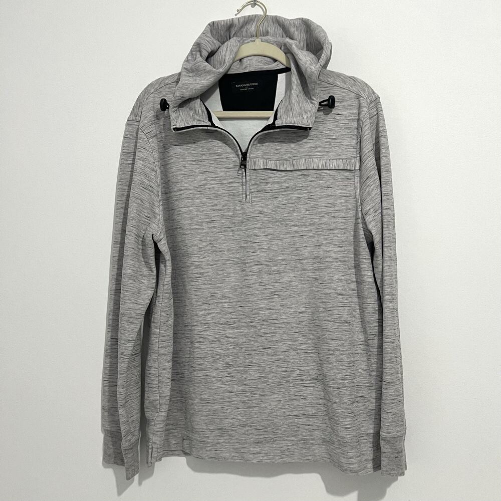 Banana Republic Men’s Size L Gray Moisture Wicking 1/4 Zip Pullover Layers